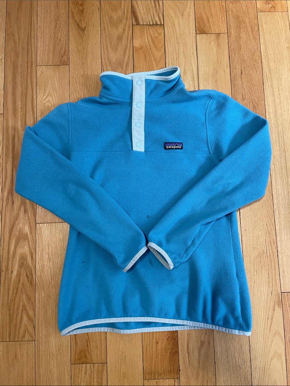Patagonia Men’s Aqua Blue Half-Snap Fleece Pullover